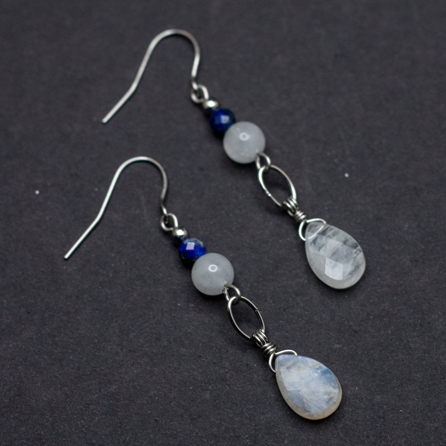 Blue Moonstone & Lapis Lazuli Earrings