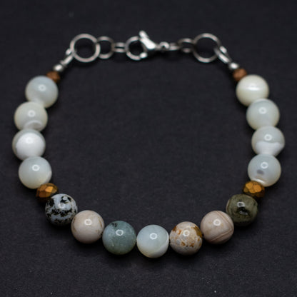 Ocean Jasper & Mother of Pearl Bracelet