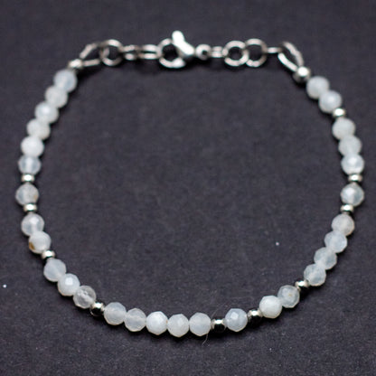 Microfaceted Moonstone Bracelet