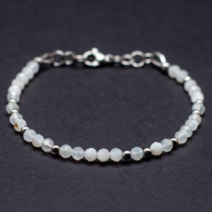 Microfaceted Moonstone Bracelet