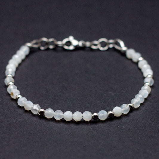 Microfaceted Moonstone Bracelet
