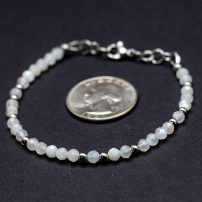 Microfaceted Moonstone Bracelet