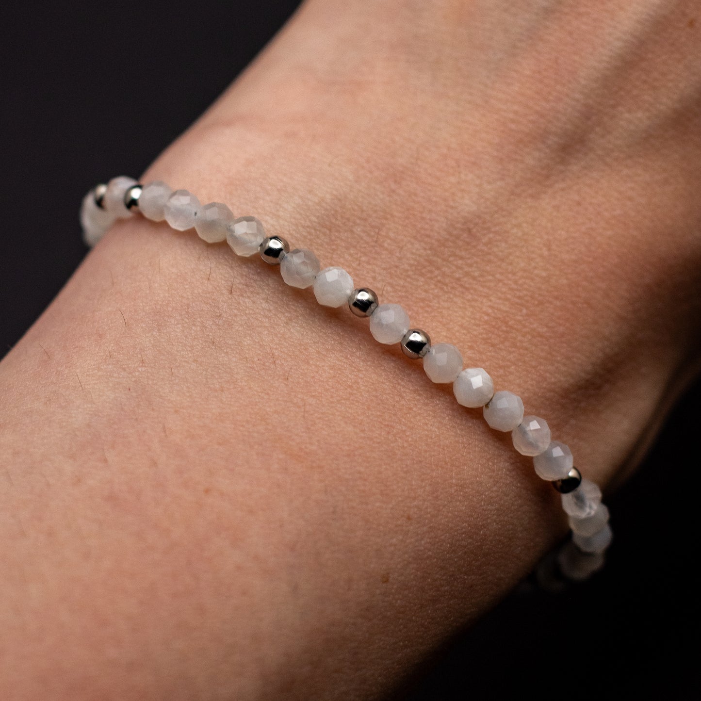 Microfaceted Moonstone Bracelet