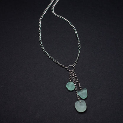 Seafoam Cascading Beach Glass Necklace — Nova Scotia