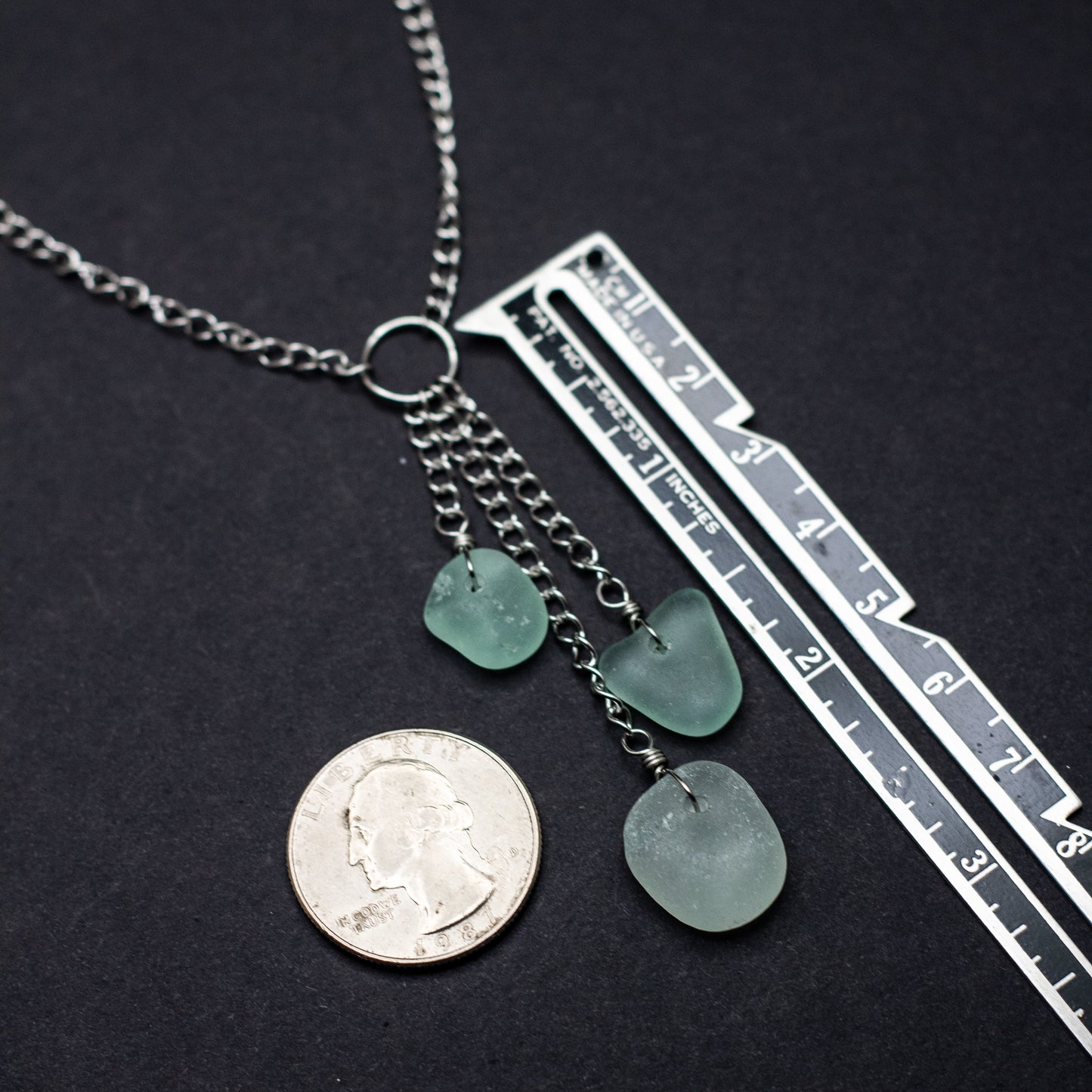 Seafoam Cascading Beach Glass Necklace — Nova Scotia