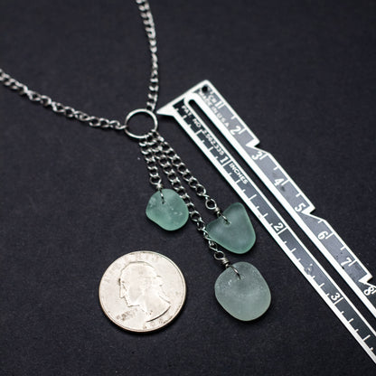 Seafoam Cascading Beach Glass Necklace — Nova Scotia
