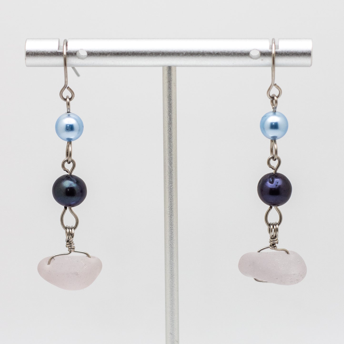 Lavender Beach Glass Earrings — Nova Scotia