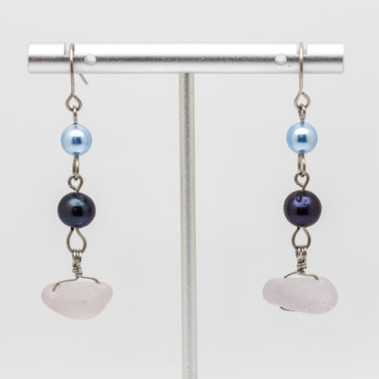 Lavender Beach Glass Earrings — Nova Scotia