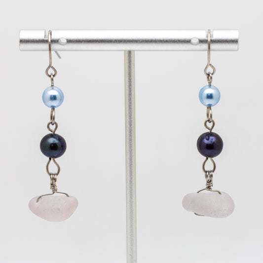 Lavender Beach Glass Earrings — Nova Scotia