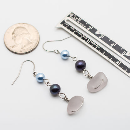 Lavender Beach Glass Earrings — Nova Scotia
