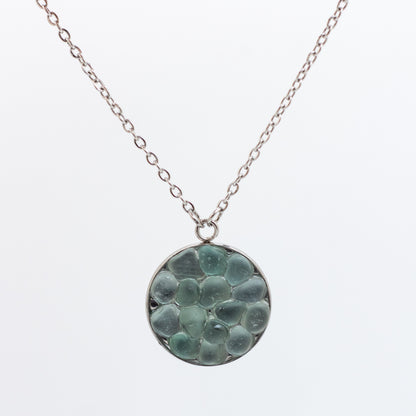 Aqua Beach Glass Mosaic Necklace — Nova Scotia