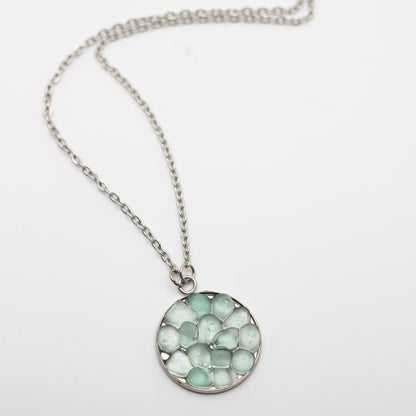 Aqua Beach Glass Mosaic Necklace — Nova Scotia