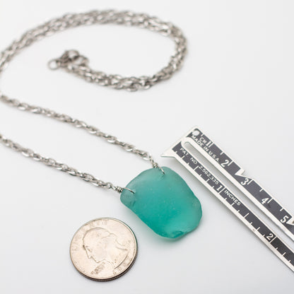 Aqua Beach Glass Vibrant Necklace — Nova Scotia
