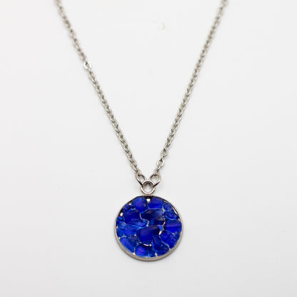 Cobalt Beach Glass Mosaic Necklace — Lake Erie