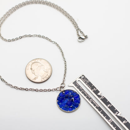 Cobalt Beach Glass Mosaic Necklace — Lake Erie
