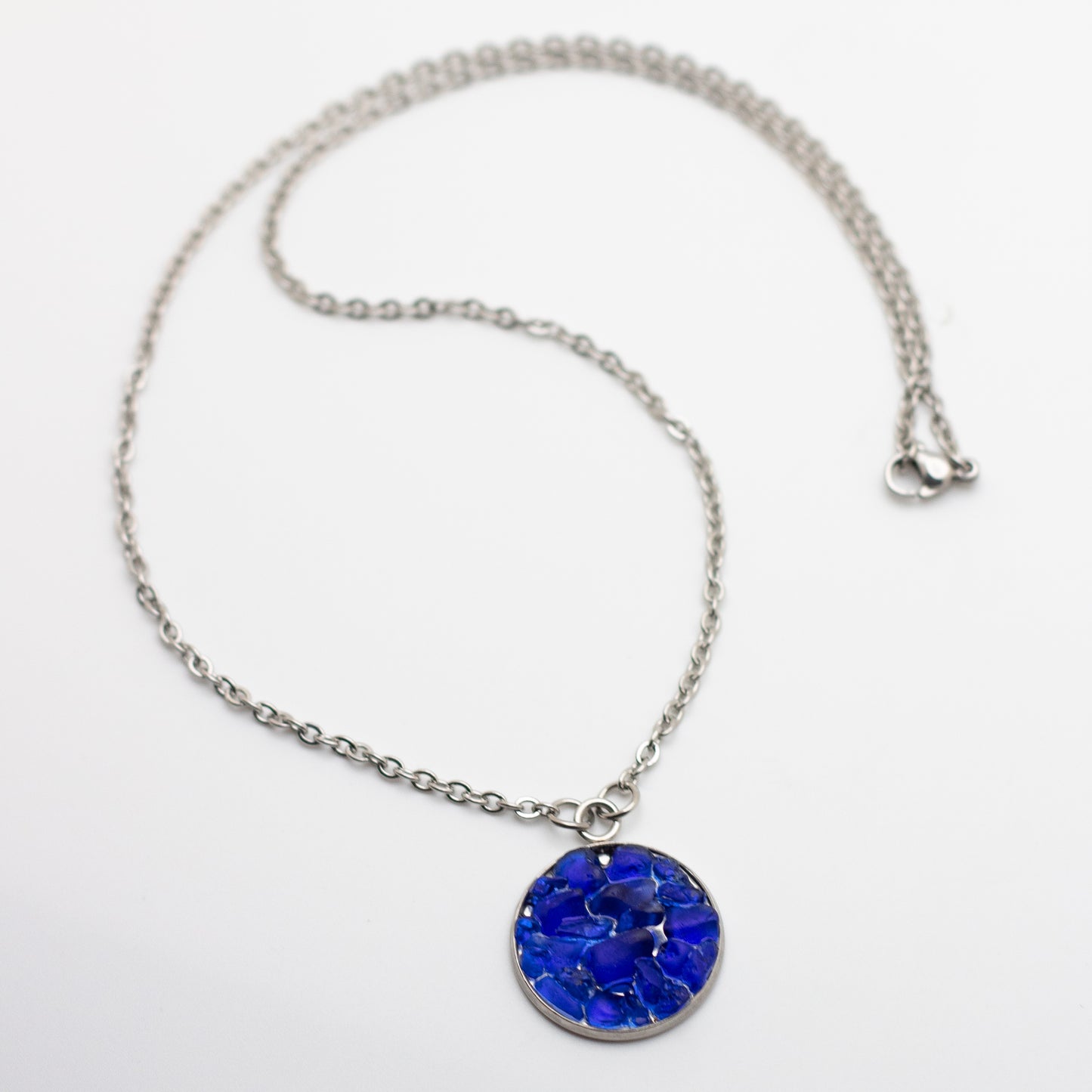 Cobalt Beach Glass Mosaic Necklace — Lake Erie