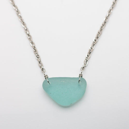 Aqua Beach Glass Necklace — Lake Erie
