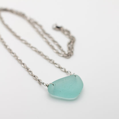 Aqua Beach Glass Necklace — Lake Erie