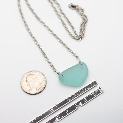 Aqua Beach Glass Necklace — Lake Erie