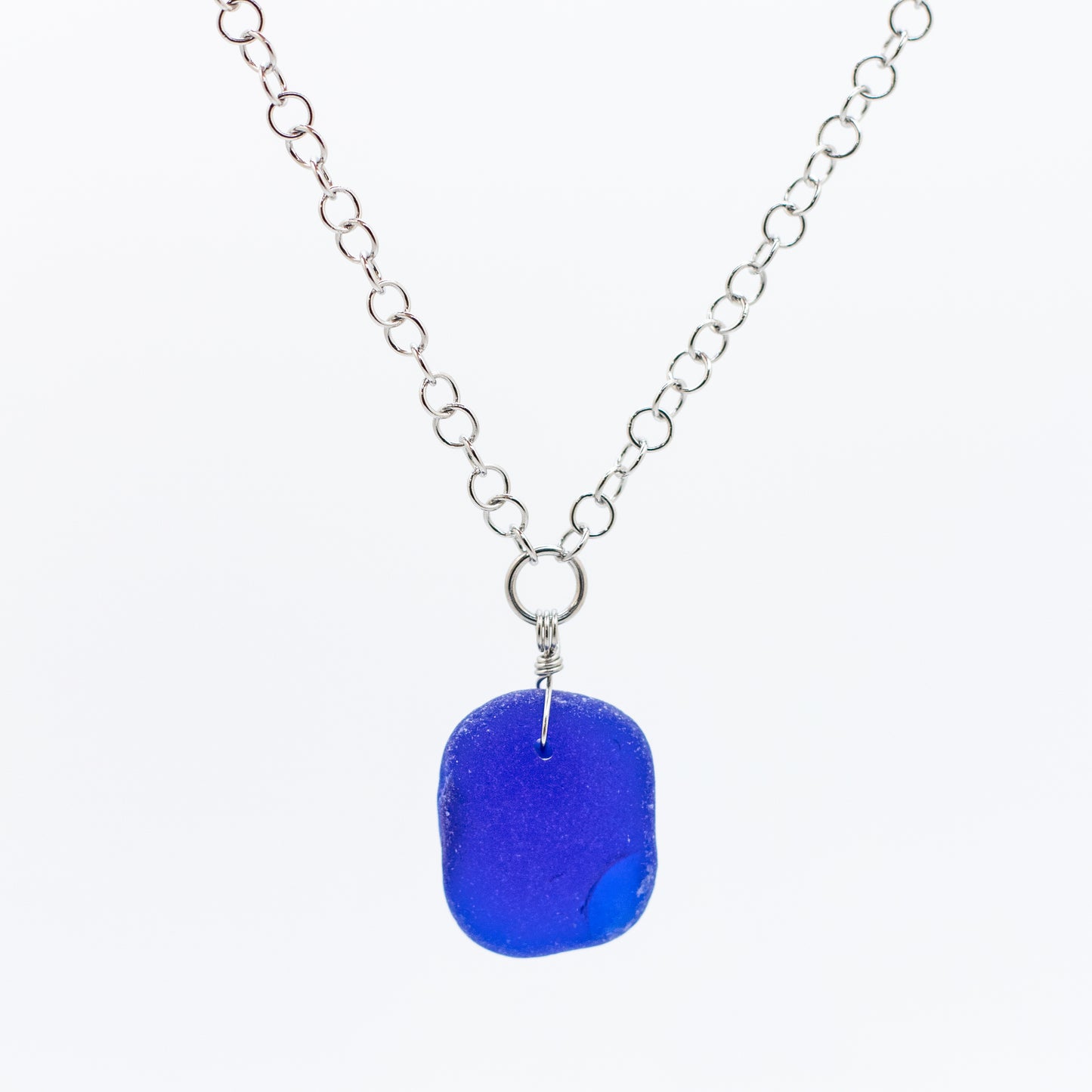 Cobalt Beach Glass Necklace — Lake Erie