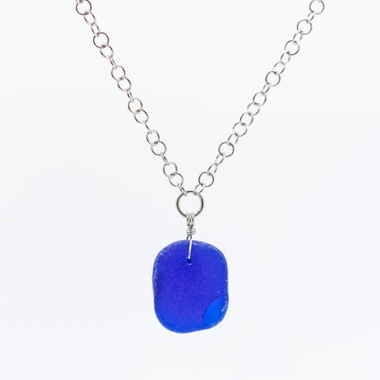 Cobalt Beach Glass Necklace — Lake Erie