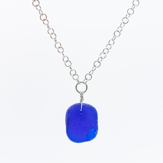Cobalt Beach Glass Necklace — Lake Erie