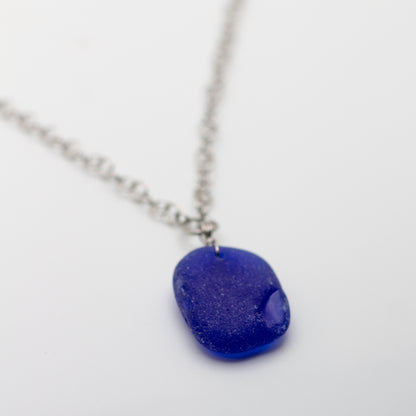 Cobalt Beach Glass Necklace — Lake Erie