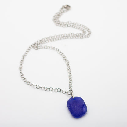 Cobalt Beach Glass Necklace — Lake Erie