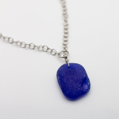 Cobalt Beach Glass Necklace — Lake Erie