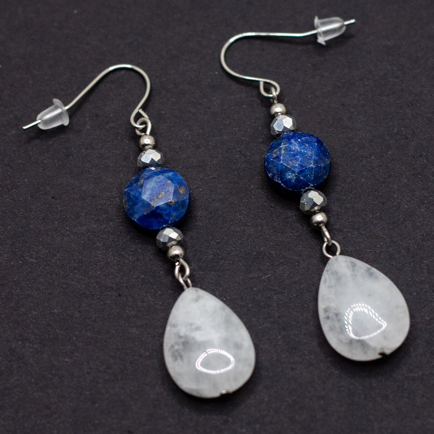 Quartz & Lapis Lazuli Earrings