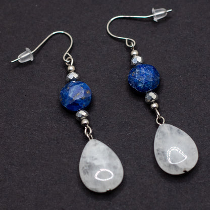 Quartz & Lapis Lazuli Earrings