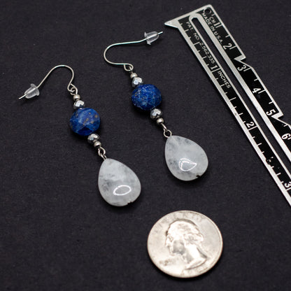 Quartz & Lapis Lazuli Earrings