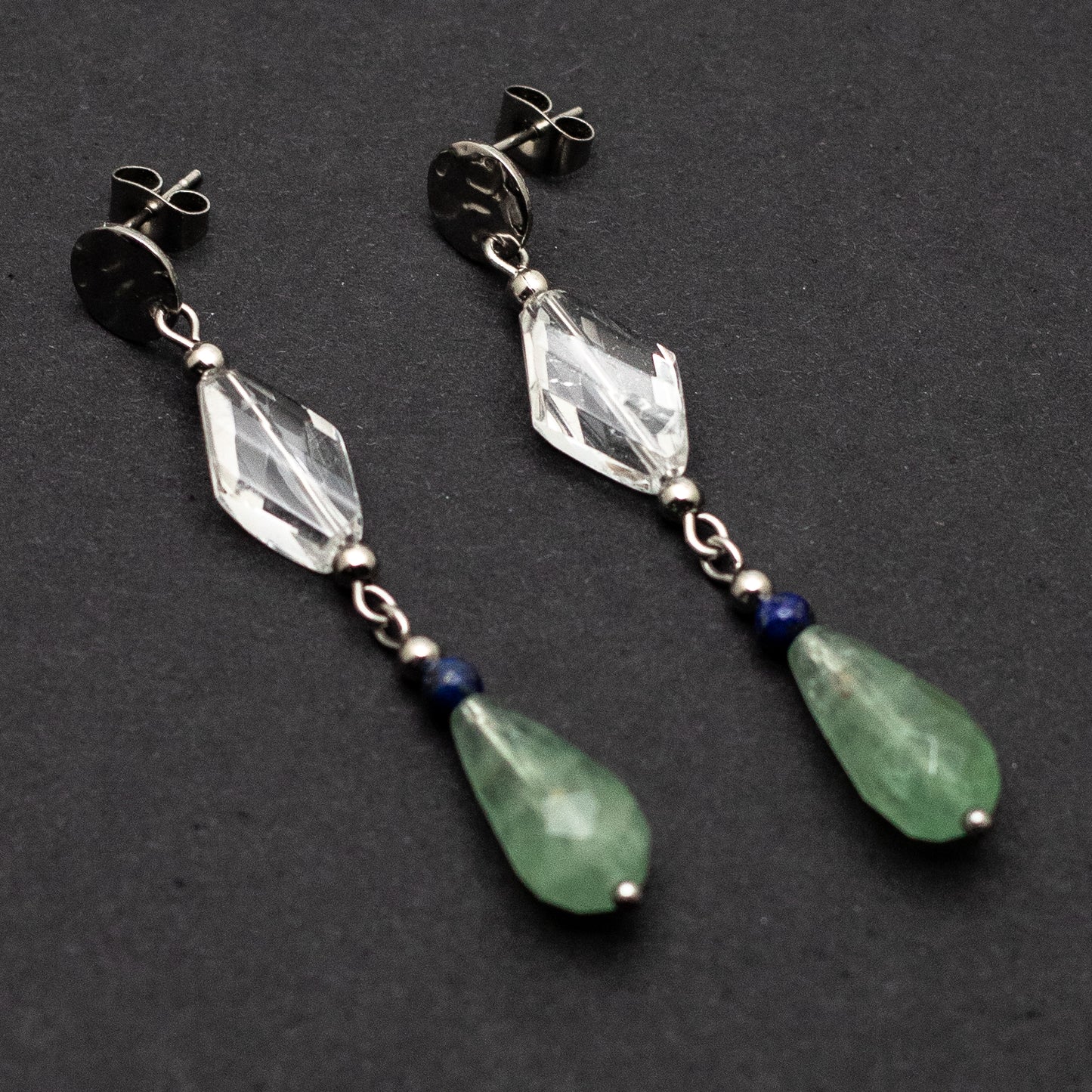 Green Aventurine Geometric Earrings