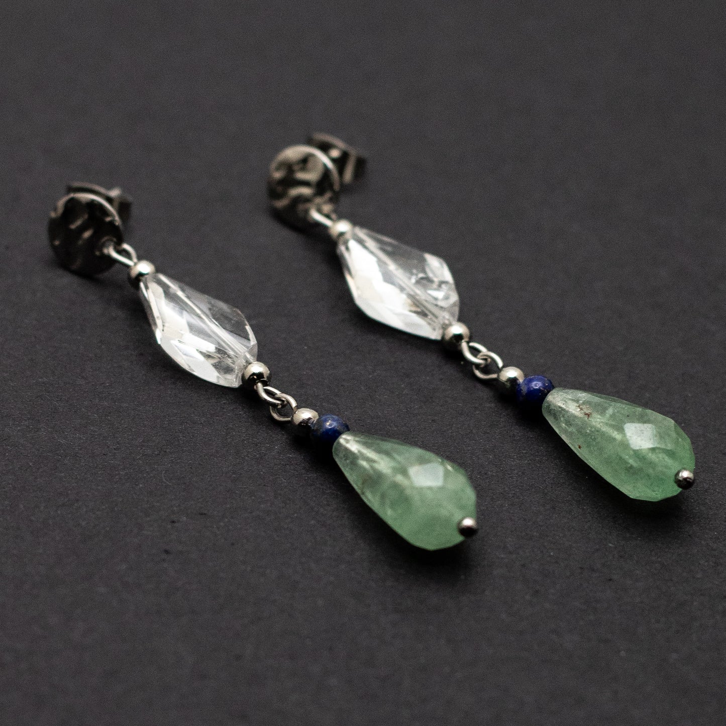 Green Aventurine Geometric Earrings