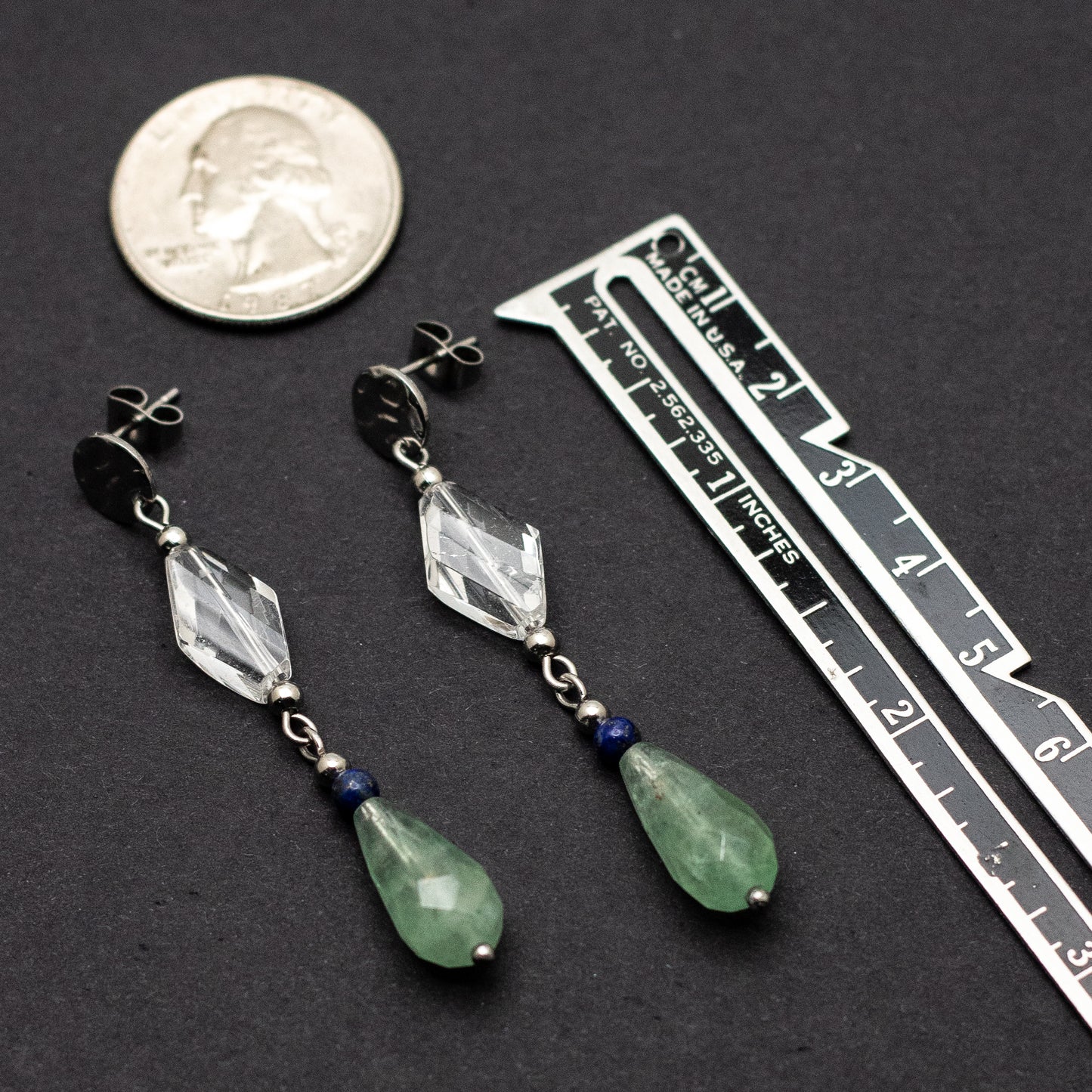 Green Aventurine Geometric Earrings