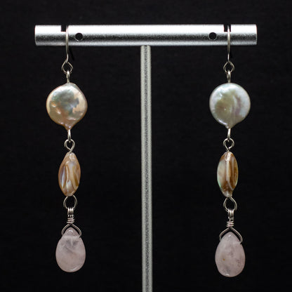 Pearl & Rose Quartz Earrings