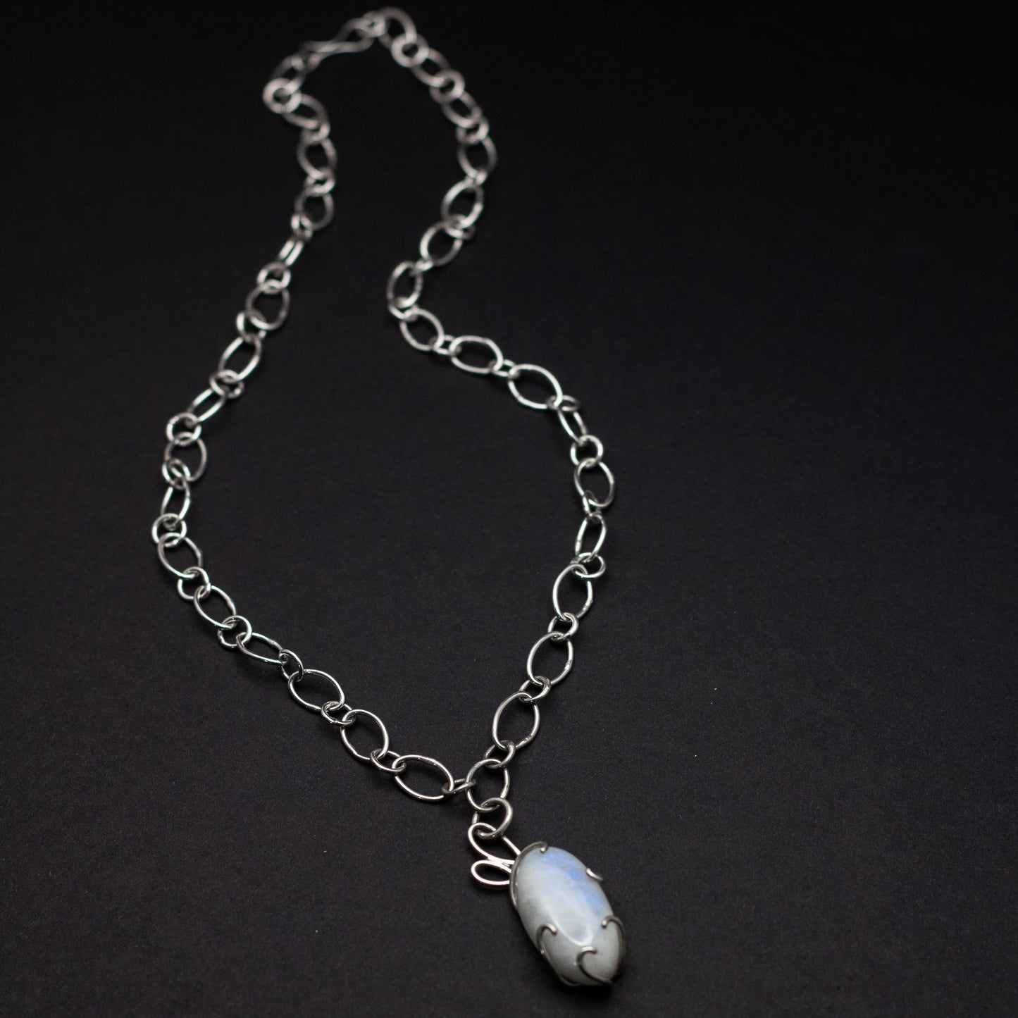 Blue Moonstone Sterling Silver Necklace