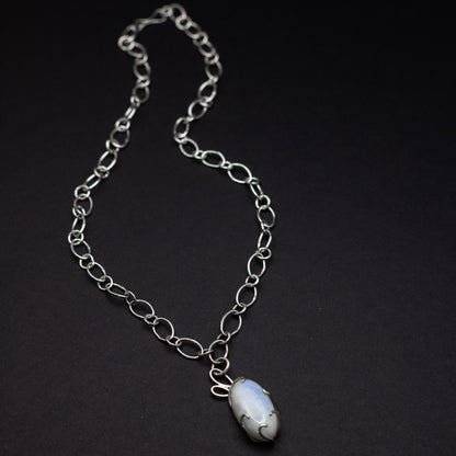 Blue Moonstone Sterling Silver Necklace