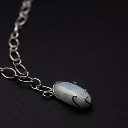 Blue Moonstone Sterling Silver Necklace