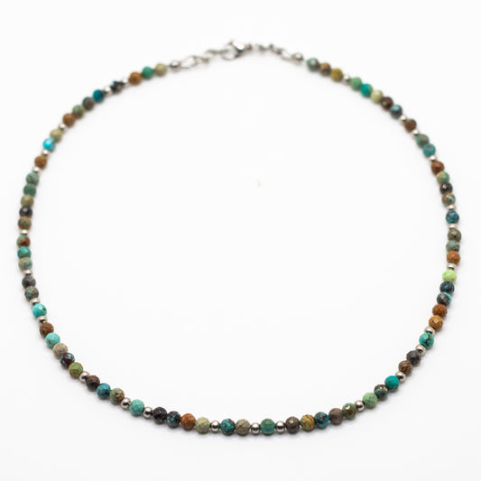 Microfaceted Turquoise Gemstone Necklace