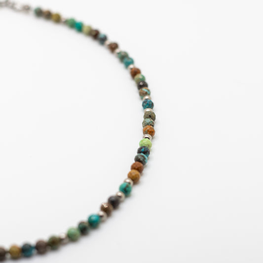 Microfaceted Turquoise Gemstone Necklace
