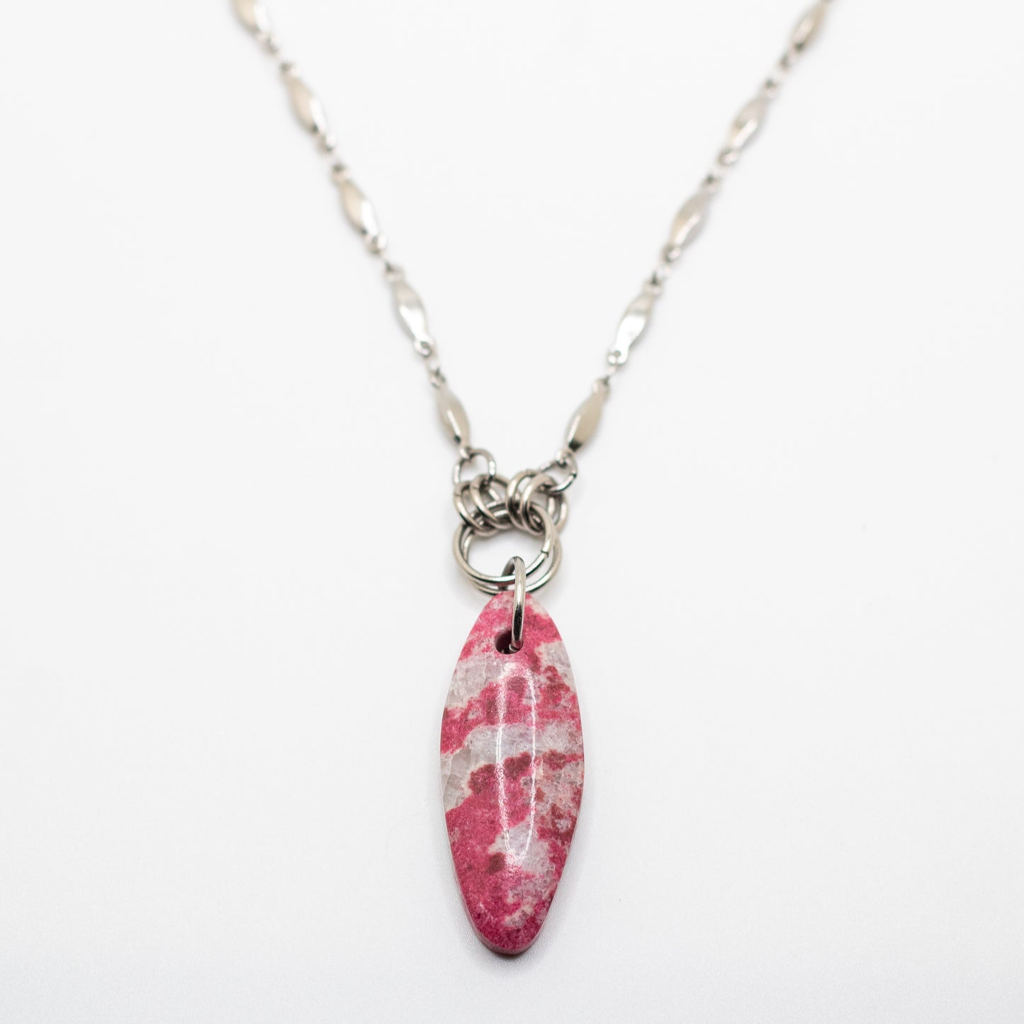 Thulite Gemstone Pendant Necklace