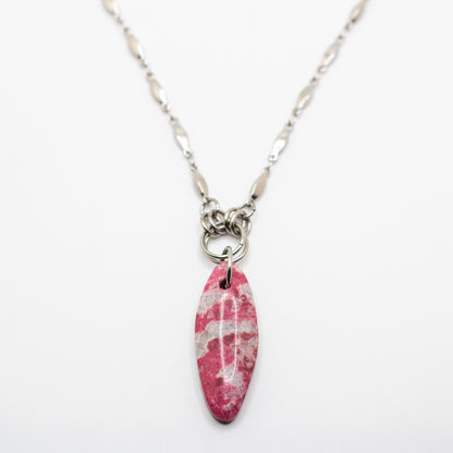 Thulite Gemstone Pendant Necklace