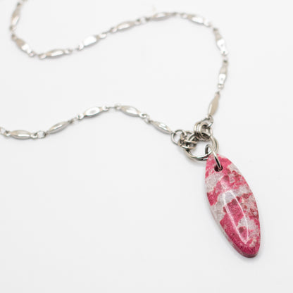 Thulite Gemstone Pendant Necklace
