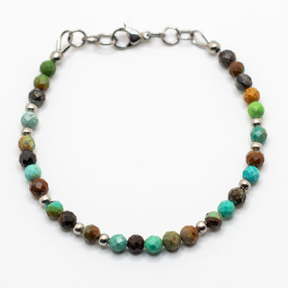 Microfaceted Turquoise Gemstone Bracelet
