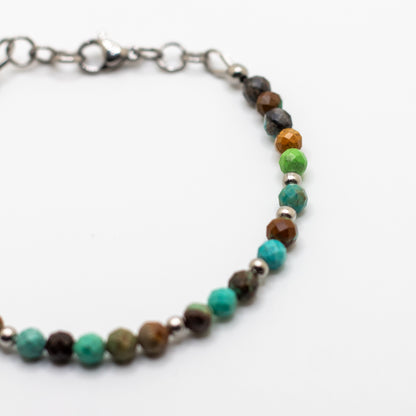 Microfaceted Turquoise Gemstone Bracelet