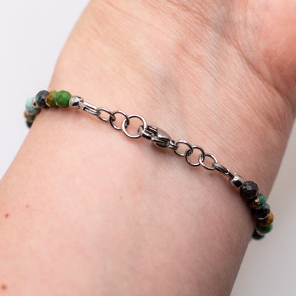 Microfaceted Turquoise Gemstone Bracelet