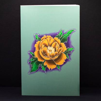 Orange Peony Journal (Soft Touch, Wide-Ruled)