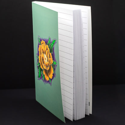 Orange Peony Journal (Soft Touch, Wide-Ruled)