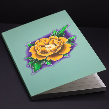 Orange Peony Journal (Soft Touch, Wide-Ruled)